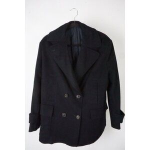 Isaia Navy Blue 100% Cashmere Womens Pea Coat Jacket Sz 40R  BRAND NEW
